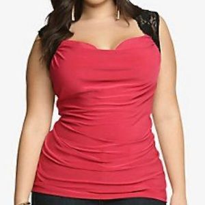 Black lace detail top